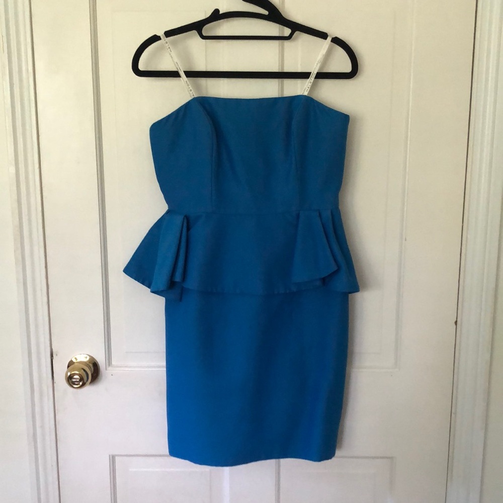 Halston Heritage strapless peplum dress